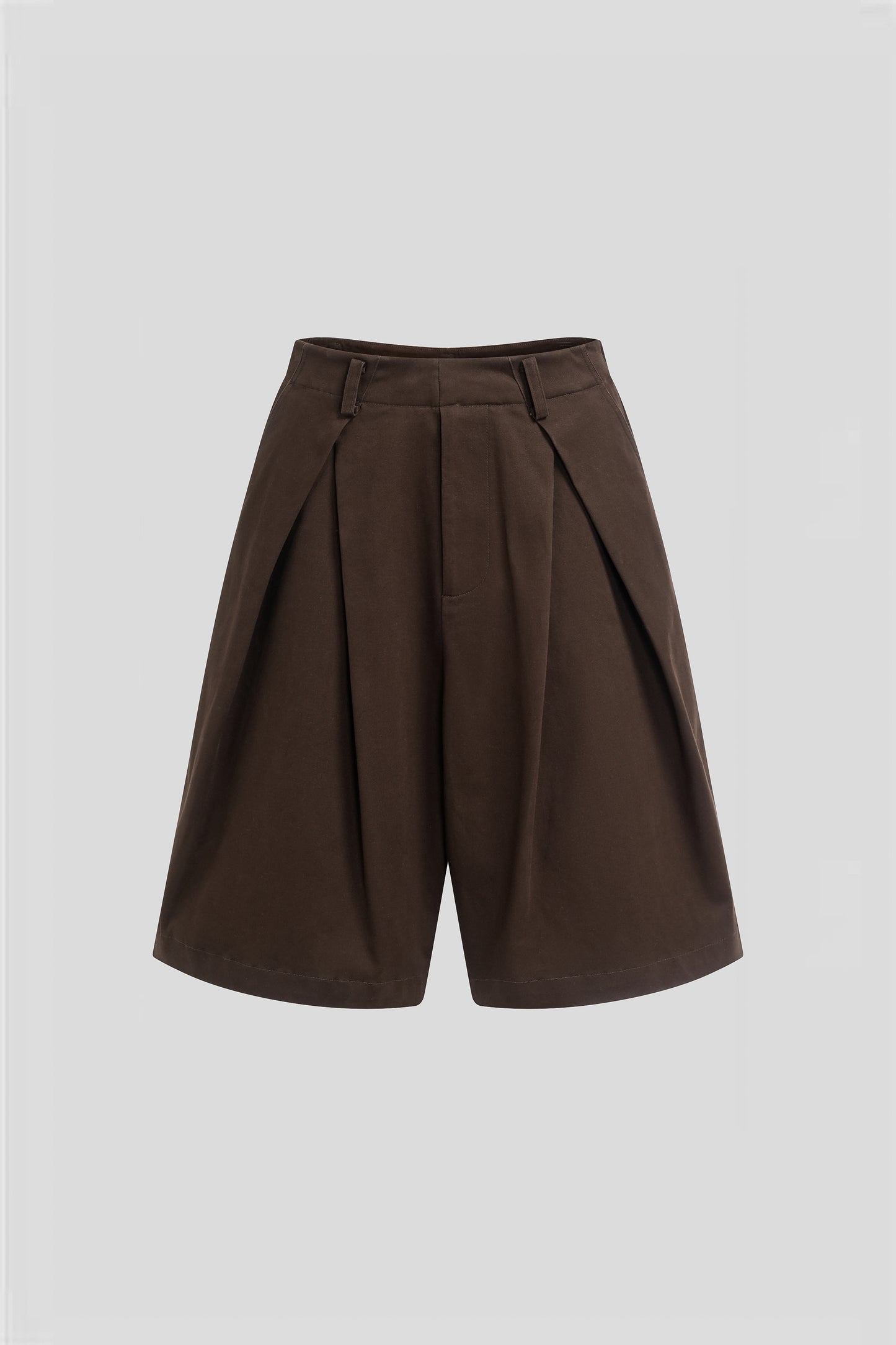 Pleated Side-zip Cropped Pants Coffee