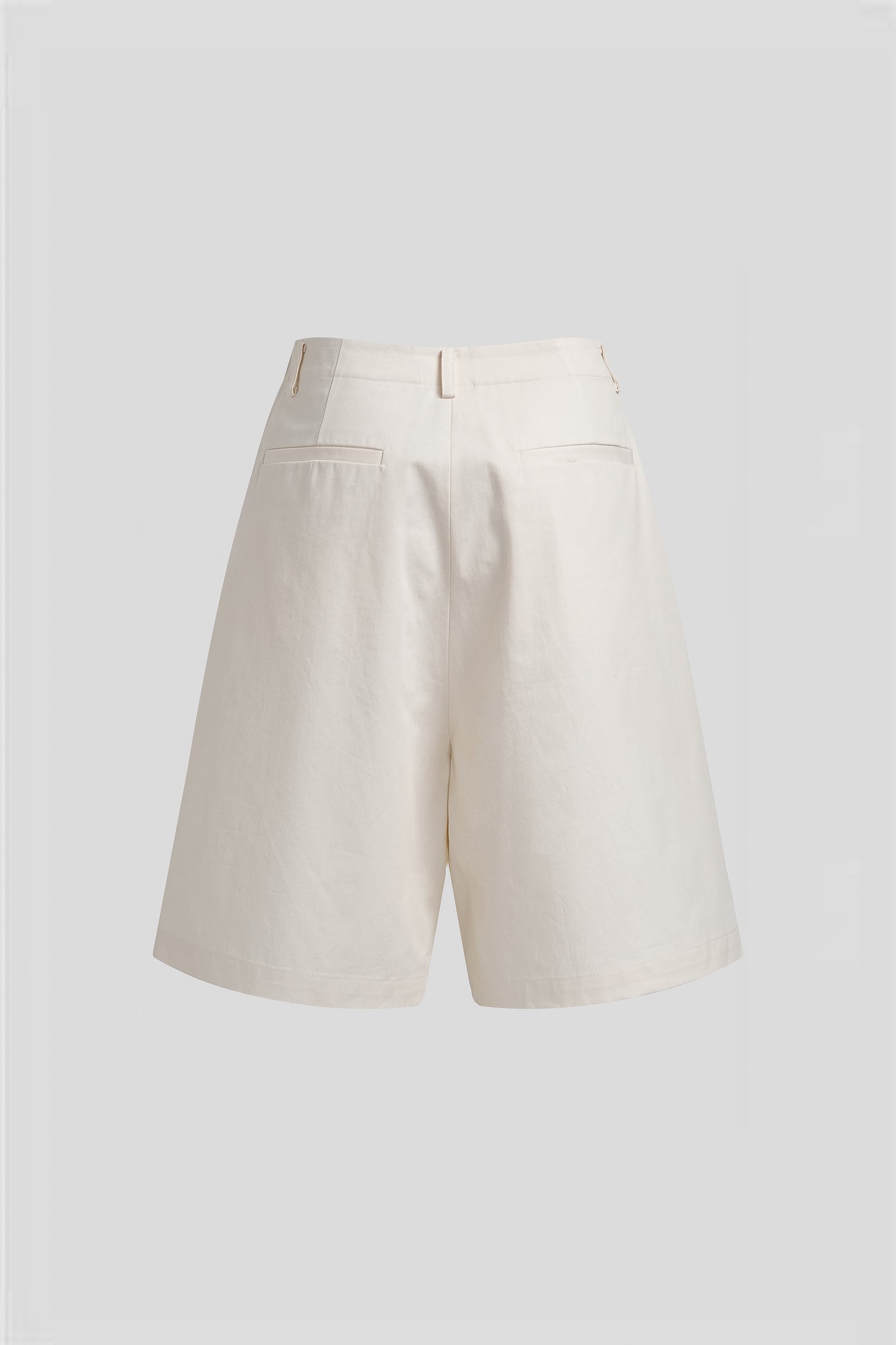 Pleated Side-zip Cropped Pants Off-White