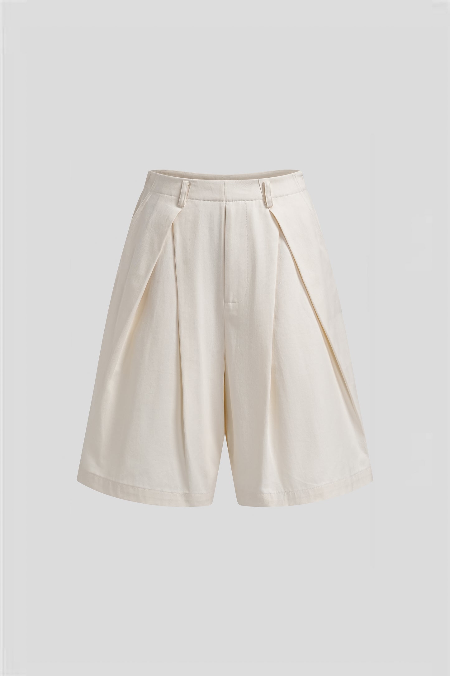Pleated Side-zip Cropped Pants Off-White